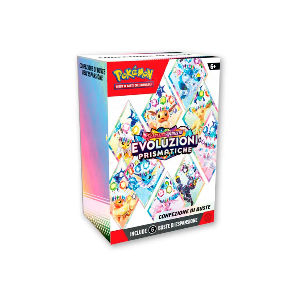 box pokemon evoluzioni prismatiche bundle da 6 bustine