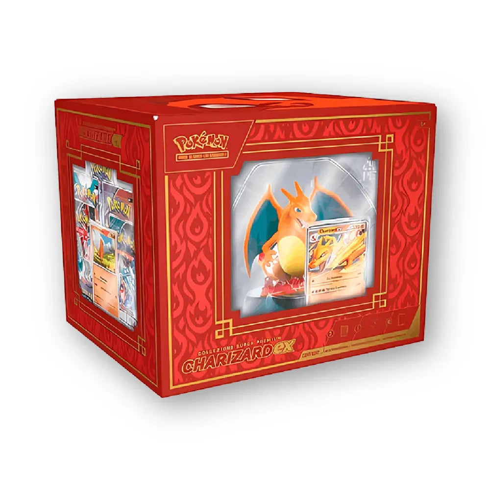 Charizard collezione super premium con statuina